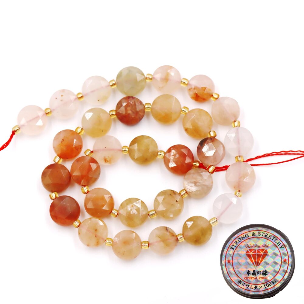 6350 Gemstone Beads for Jewelry Making, Natural Stone Faceted Coin Beads